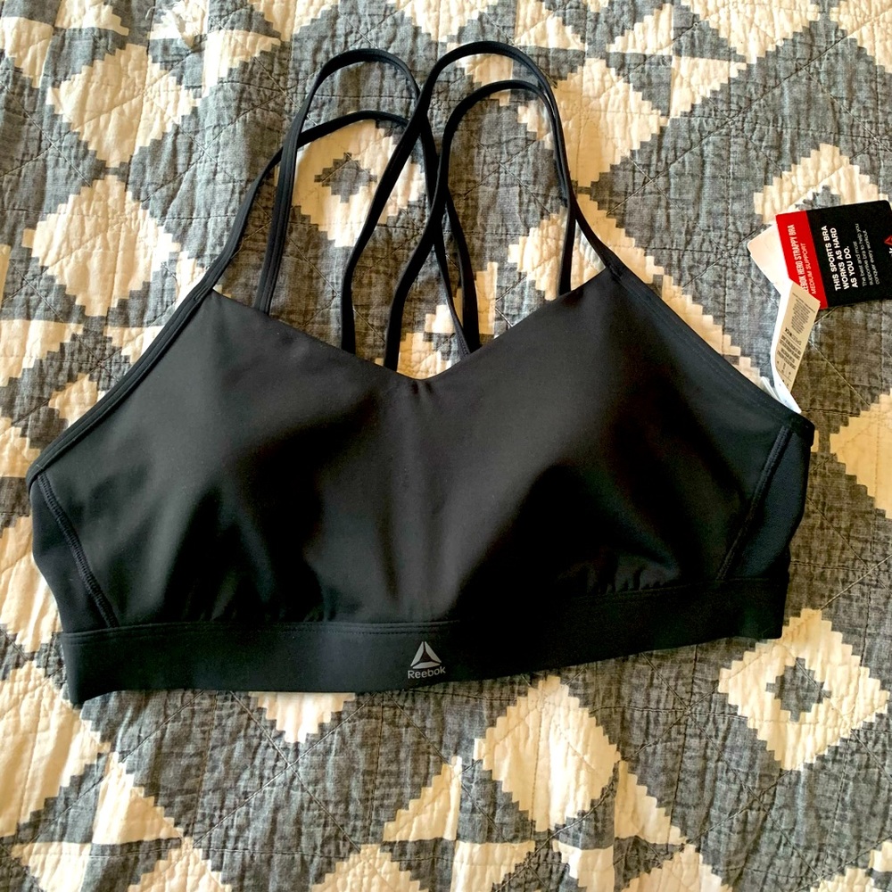 Reebok Hero Strappy Black Sports Bra XL